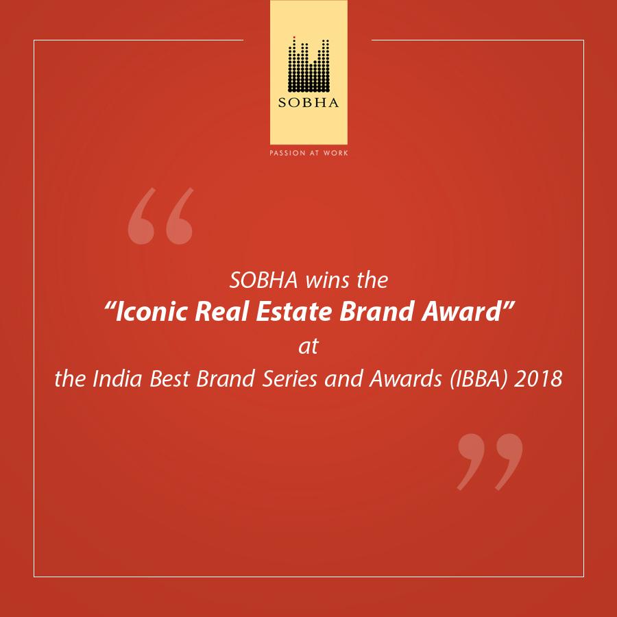 Sobha awarded Iconic Real Estate Brand Award 2018 Update